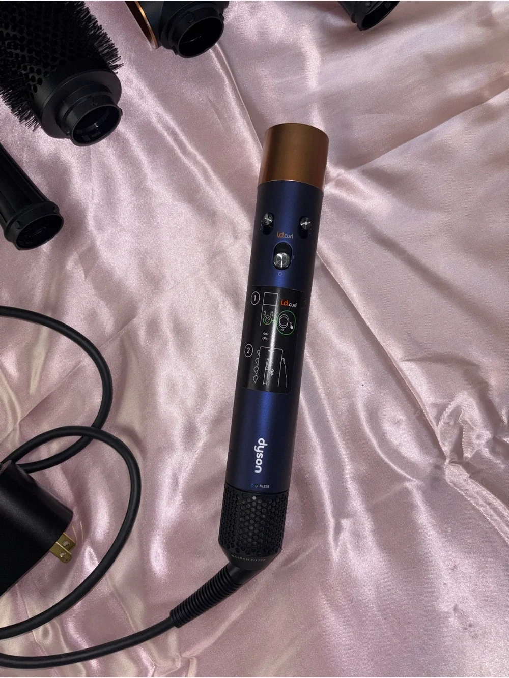 Dyson-Inspired Multi-Tool Hot Air Styler - Navy Blue and Gold